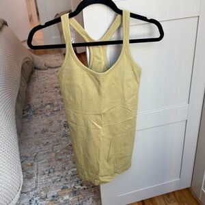 Lululemon ebb to street tank in green/yellow